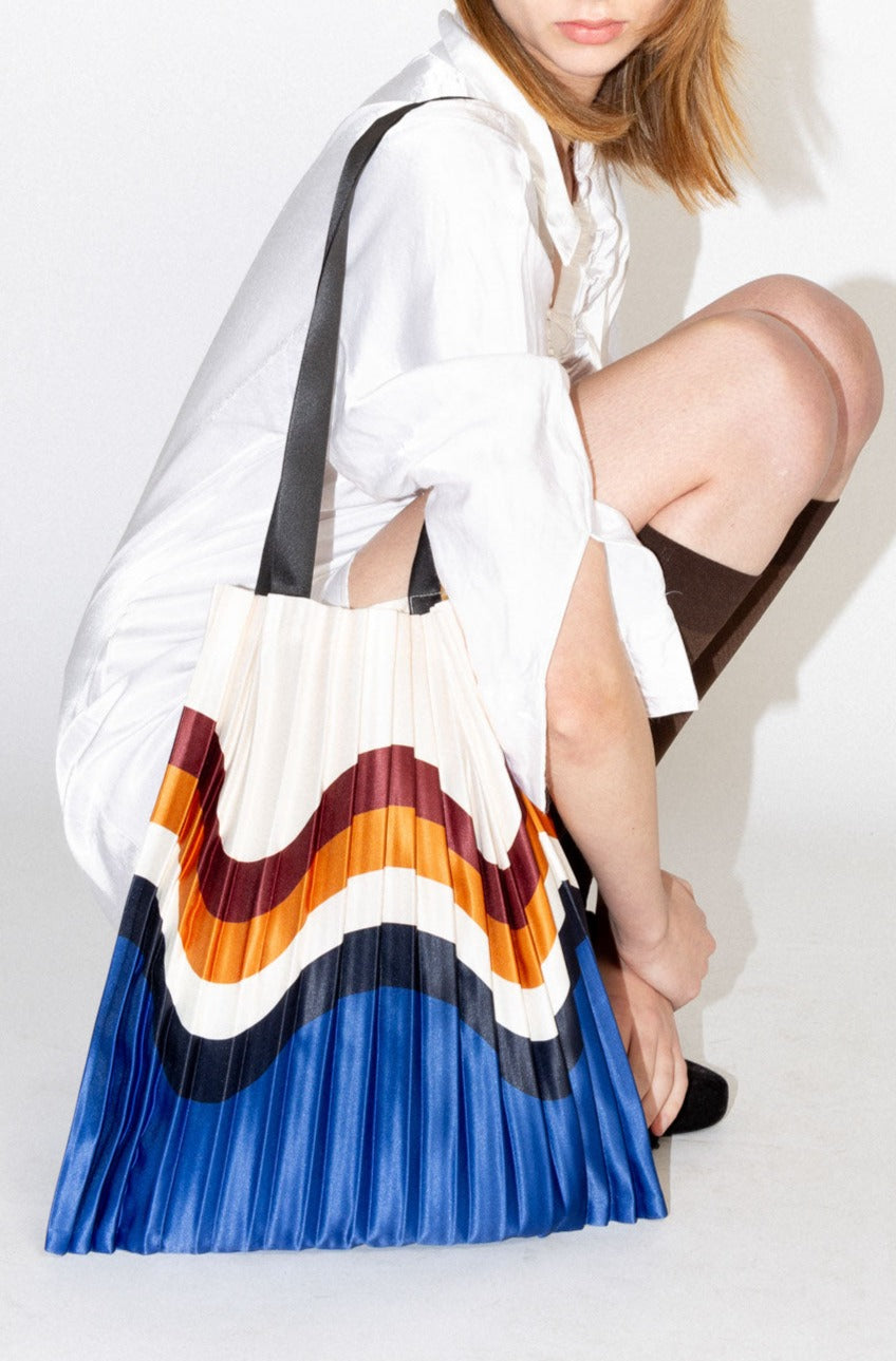 Satin pleated bag Amalfi